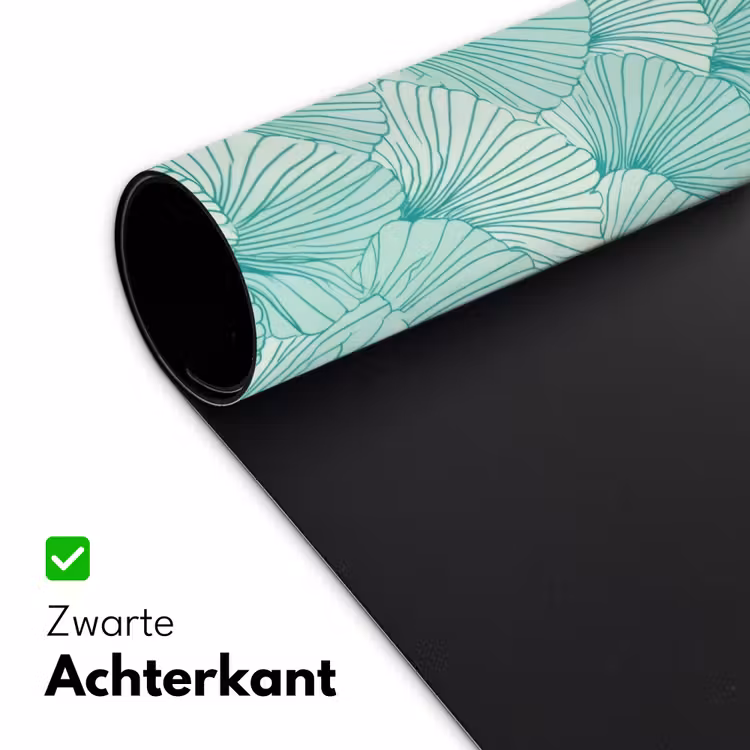Groen - Wit - Ginko - Getekend - Textuur Muismat XXL klein 681 -sfeer2