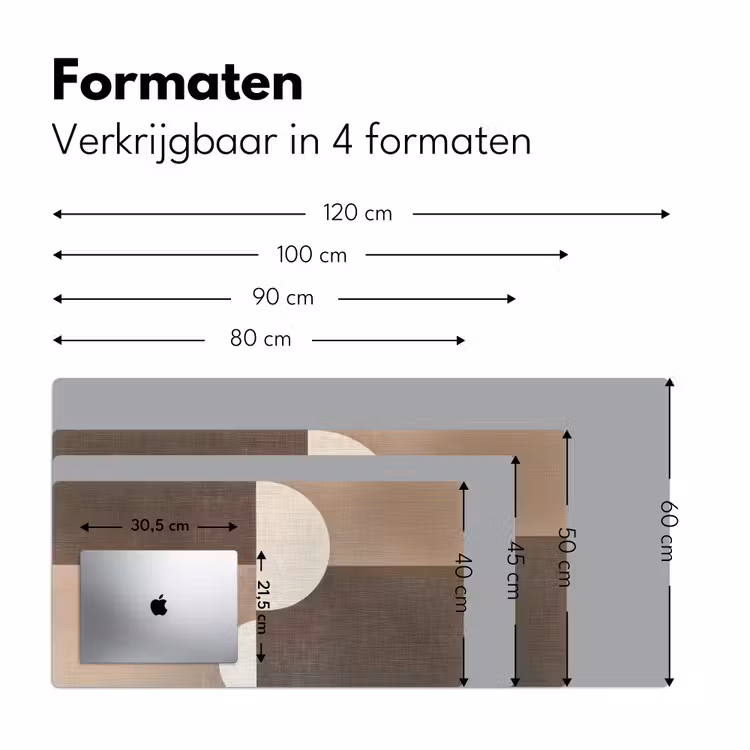 Raster - Halve cirkels - Contrast Muismat XXL klein -sfeer5