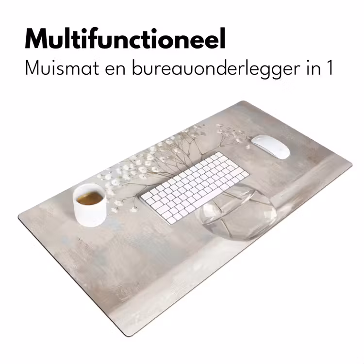 Gipskruid - Vaas - Wit Muismat XXL klein -sfeer4