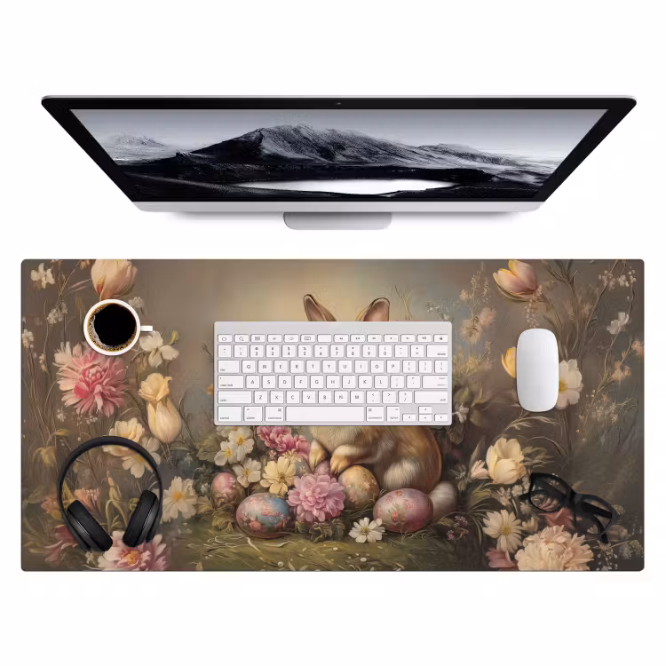 Haas - Stilleven - Bloemen Muismat XXL klein -3d