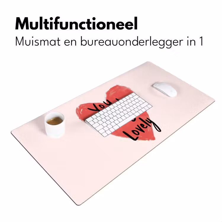 Hart - Rood - Valentijn Muismat XXL klein -sfeer4
