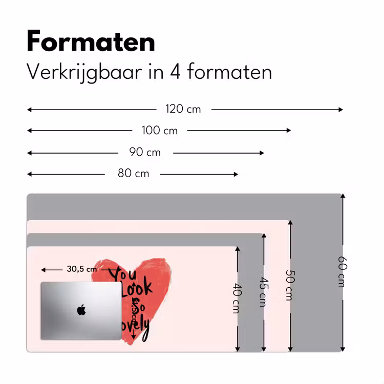 Hart - Rood - Valentijn Muismat XXL klein -sfeer5