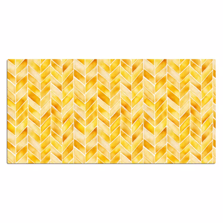 Visgraat - Aquarel - Patronen - Goudgeel Muismat XXL klein 681 -3d_leeg