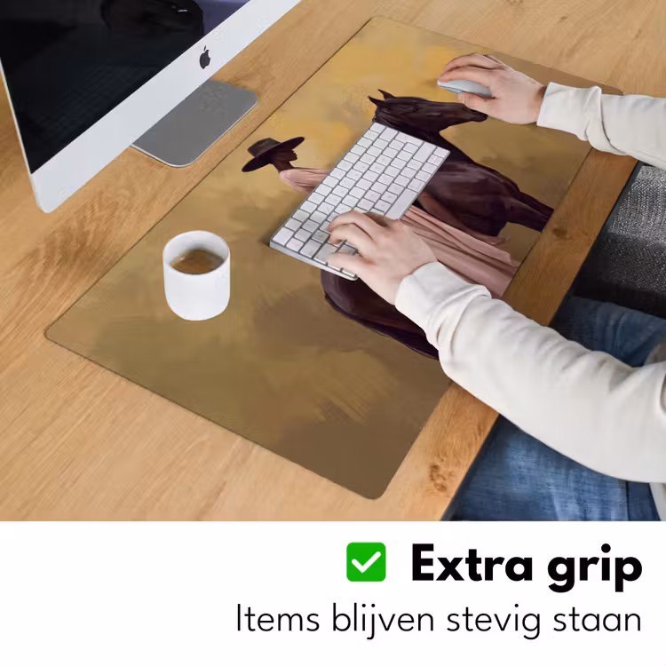 Paard - Klassiek - Oker Muismat XXL klein -sfeer3