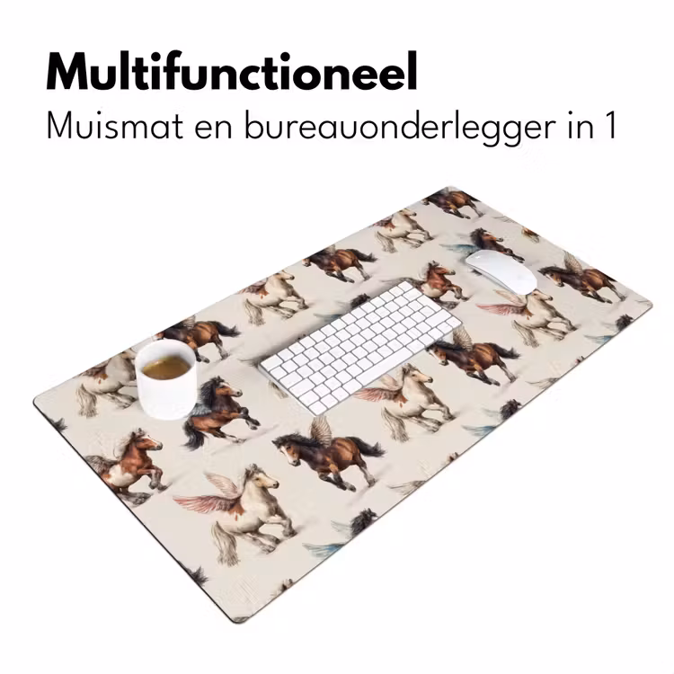 Paarden - Vleugels - Kleurrijk Muismat XXL klein 681 -sfeer4