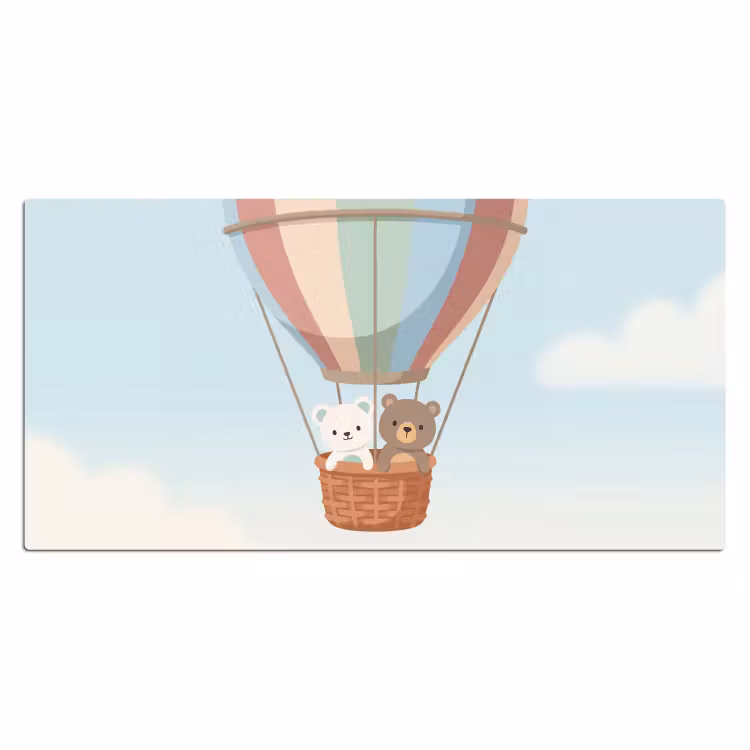 Luchtballon - Beren - Pastel Muismat XXL klein -3d_leeg