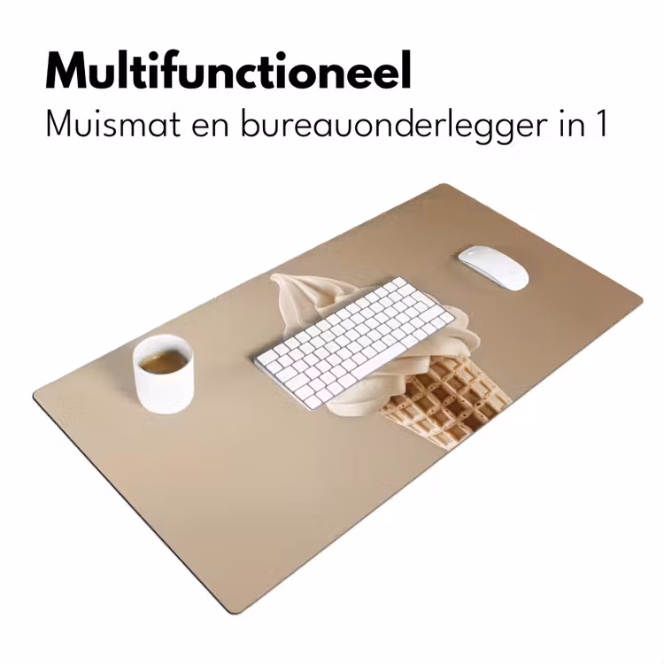 IJs - Softijs - Romig - Hoorntje - Beige Muismat XXL klein -sfeer4