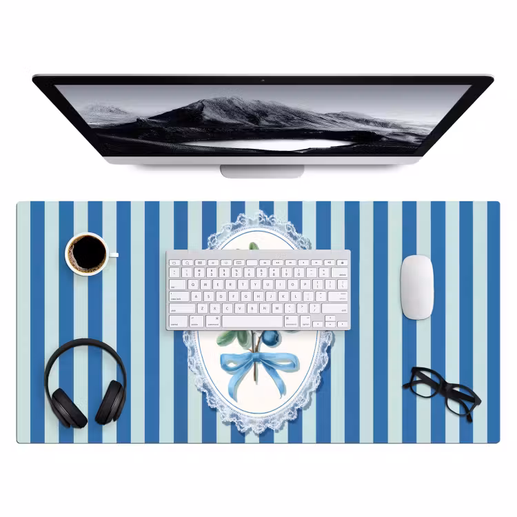Illustratie - Bessen - Blauw - Strepen Muismat XXL klein -3d