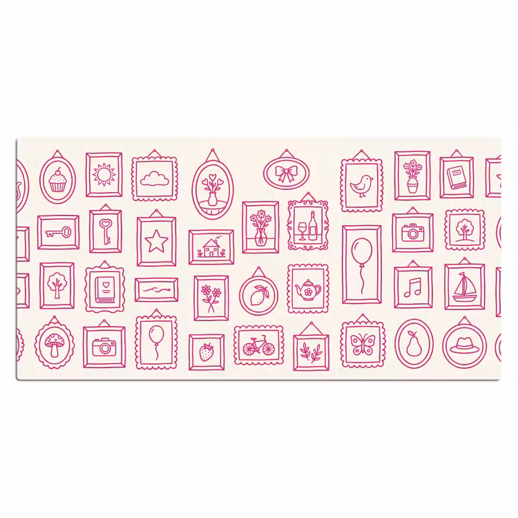 Illustratie - Collectie - Kunst - Minimalistisch - Roze Muismat XXL klein -3d_leeg