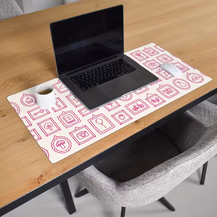 Illustratie - Collectie - Kunst - Minimalistisch - Roze Muismat XXL klein -sfeer1