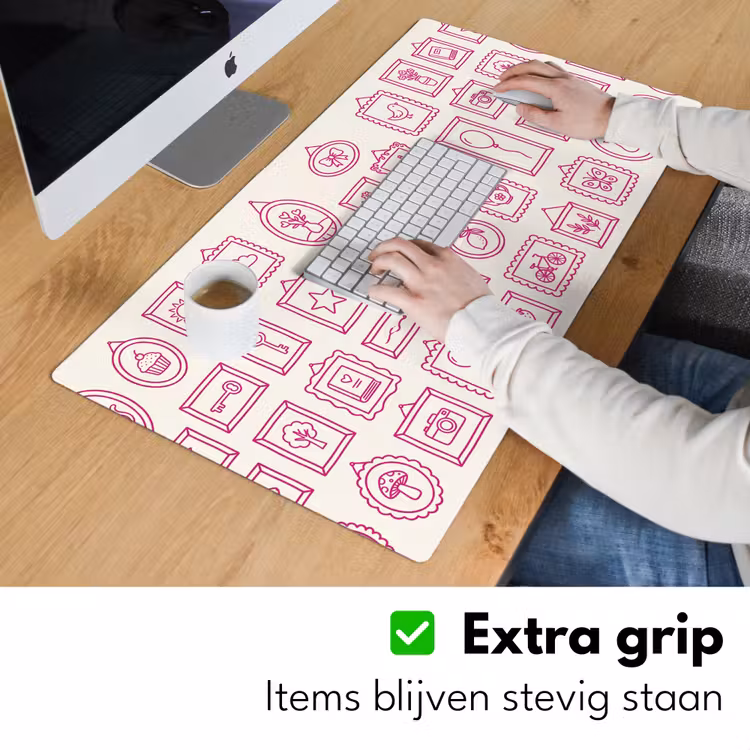 Illustratie - Collectie - Kunst - Minimalistisch - Roze Muismat XXL klein -sfeer3