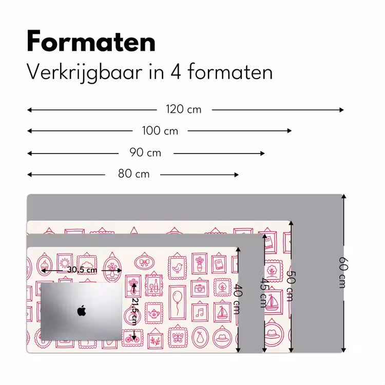 Illustratie - Collectie - Kunst - Minimalistisch - Roze Muismat XXL klein -sfeer5