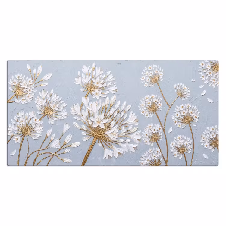Illustratie - Bloemen - Blauw Muismat XXL klein -3d_leeg
