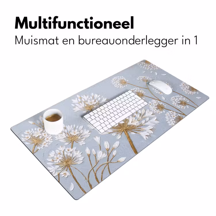 Illustratie - Bloemen - Blauw Muismat XXL klein -sfeer4
