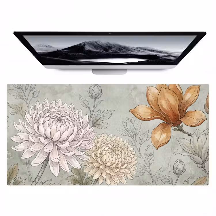 Illustratie - Bloemen - Groen Muismat XXL klein -zzz3d