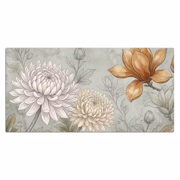 Illustratie - Bloemen - Groen Muismat XXL klein -3d_leeg