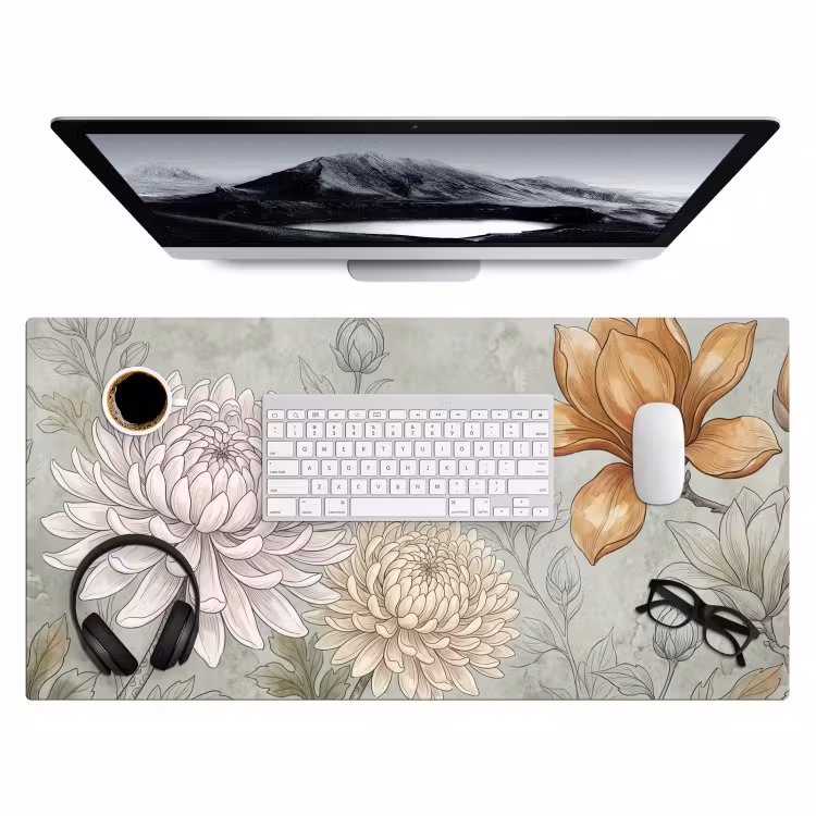 Illustratie - Bloemen - Groen Muismat XXL klein -3d