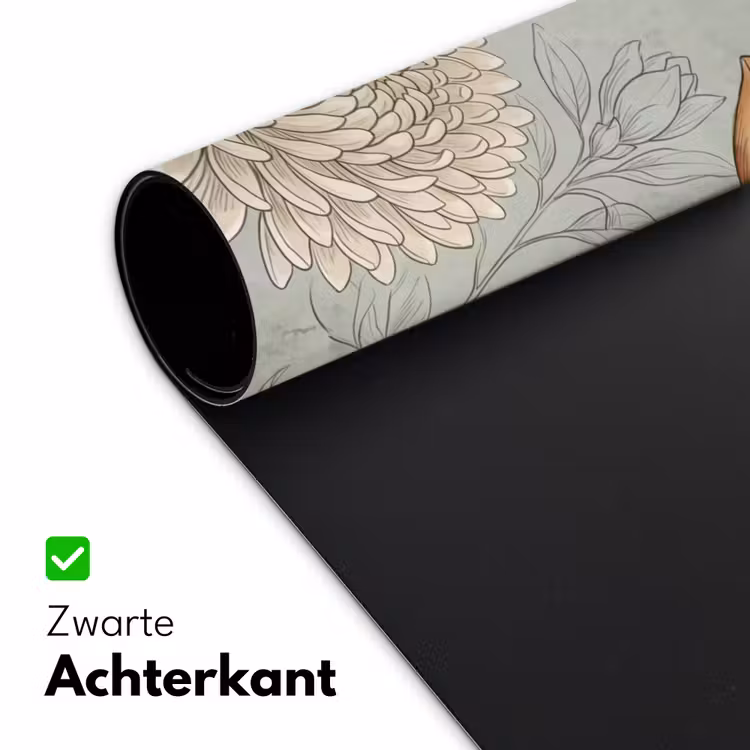 Illustratie - Bloemen - Groen Muismat XXL klein -sfeer2