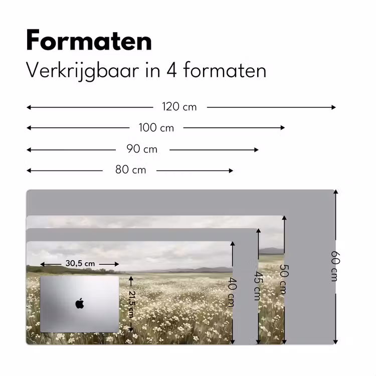 Illustratie - Landschap - Wit Muismat XXL klein -sfeer5