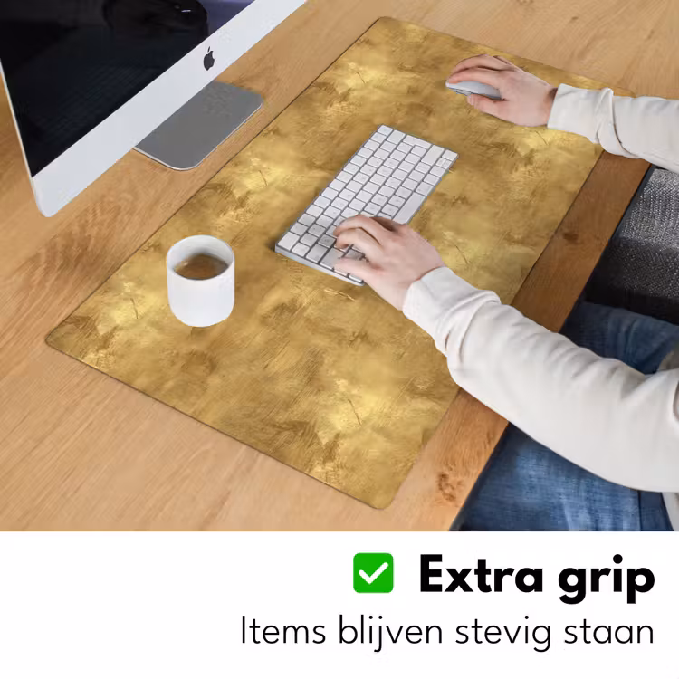Industrieel - Textuur - Goud Muismat XXL klein 681 -sfeer3