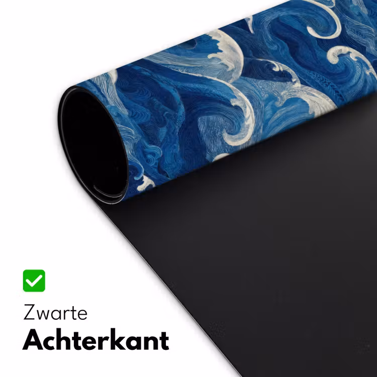 Japans - Oceaan - Golven - Blauw Muismat XXL klein 681 -sfeer2