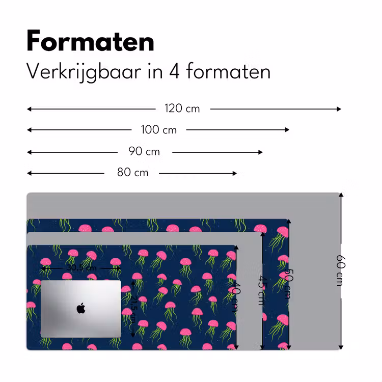 Kwallen - Diepzee - Neon Muismat XXL klein 681 -sfeer5