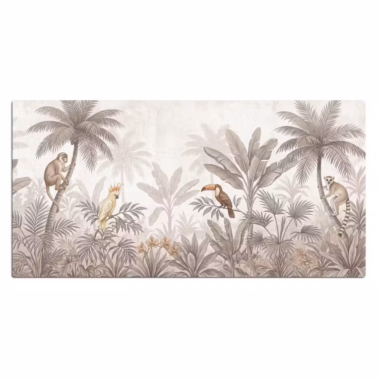 Jungle - Dieren - Palmbomen Muismat XXL klein -3d_leeg