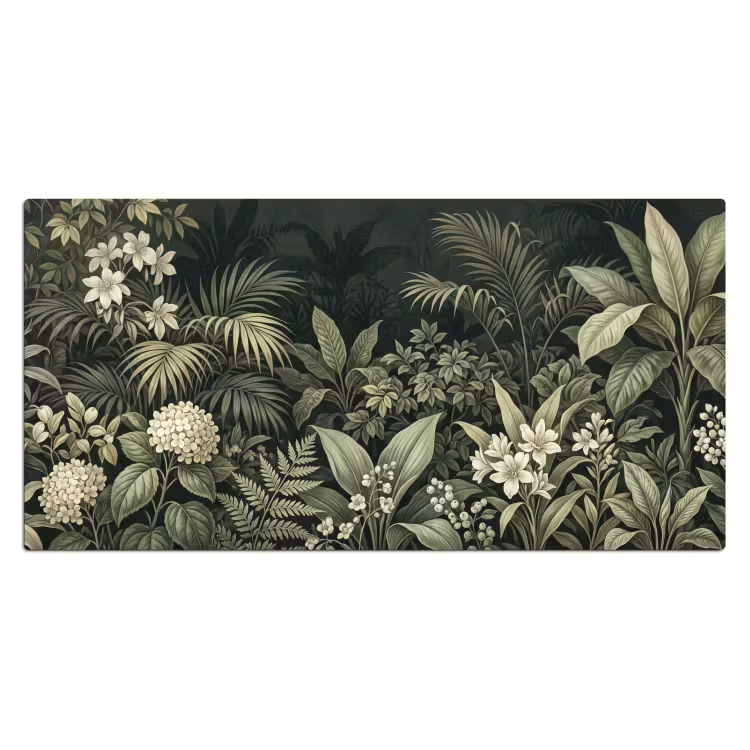 Jungle - Bladeren - Botanisch - Groen Muismat XXL klein -3d_leeg
