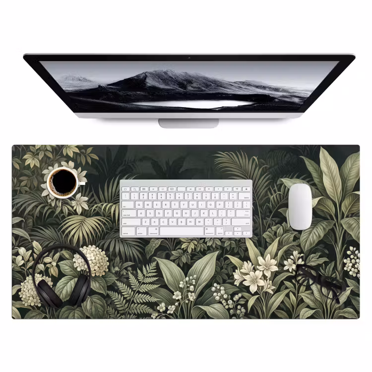 Jungle - Bladeren - Botanisch - Groen Muismat XXL klein -3d