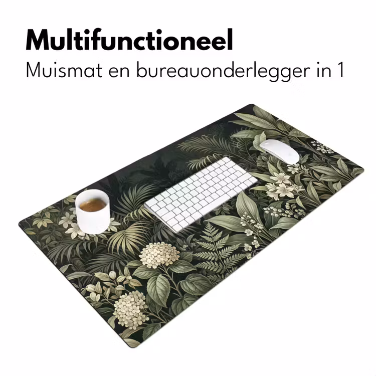 Jungle - Bladeren - Botanisch - Groen Muismat XXL klein -sfeer4