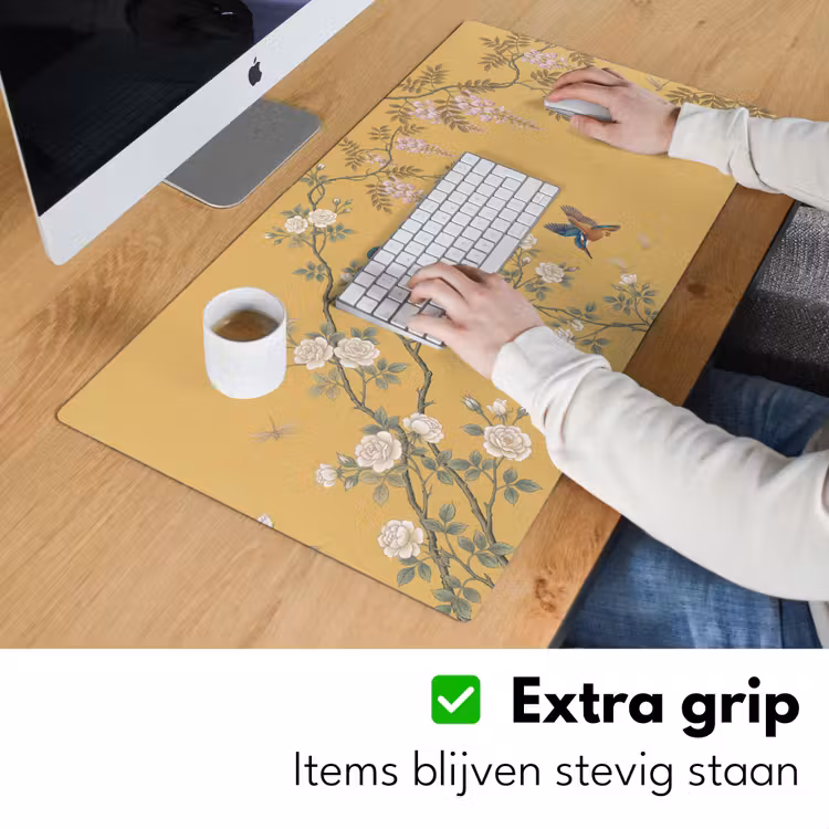 IJsvogels - Bloesem - Geel Muismat XXL klein -sfeer3