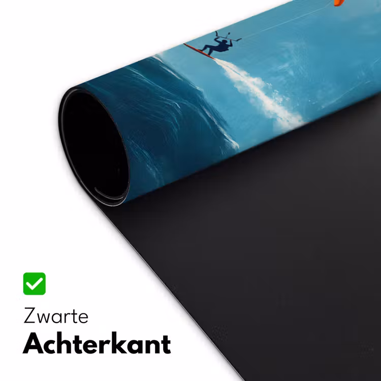 Kitesurfer - Oranje - Zee - Lucht Muismat XXL klein -sfeer2