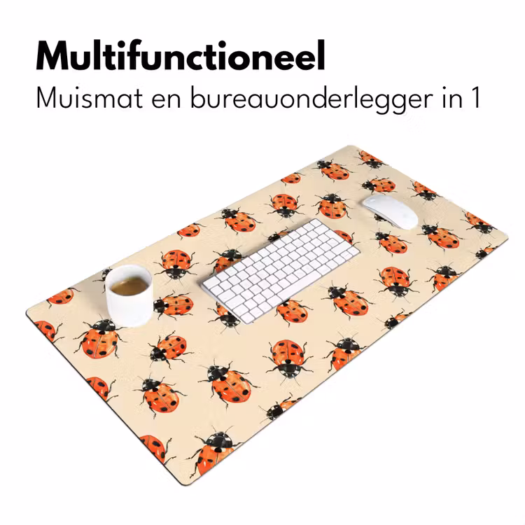Lieveheersbeestjes - Patroon - Rood Muismat XXL klein 681 -sfeer4