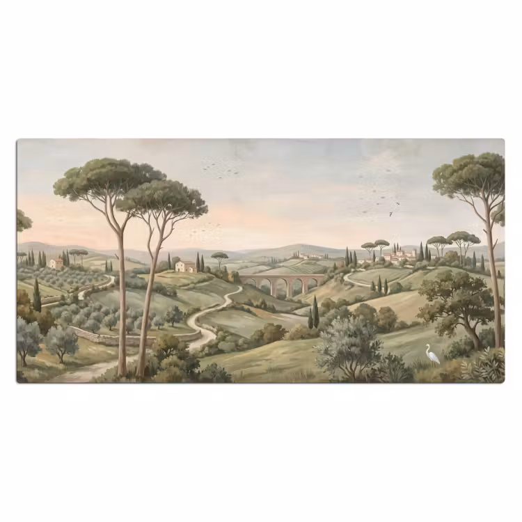 Landschap - Heuvels - Zandpad - Groen Muismat XXL klein -3d_leeg