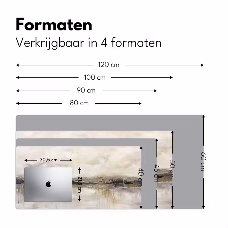 Landschap - Horizon - Natuur - Abstract - Neutraal Muismat XXL klein -sfeer5