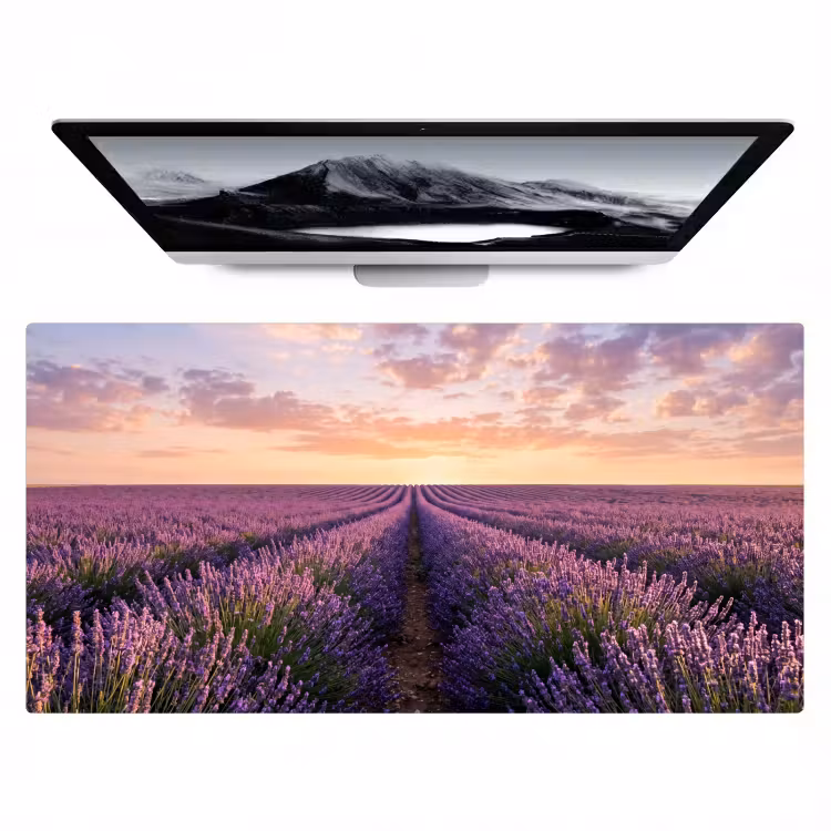 Landschap - Lavendelveld - Paars Muismat XXL klein -zzz3d