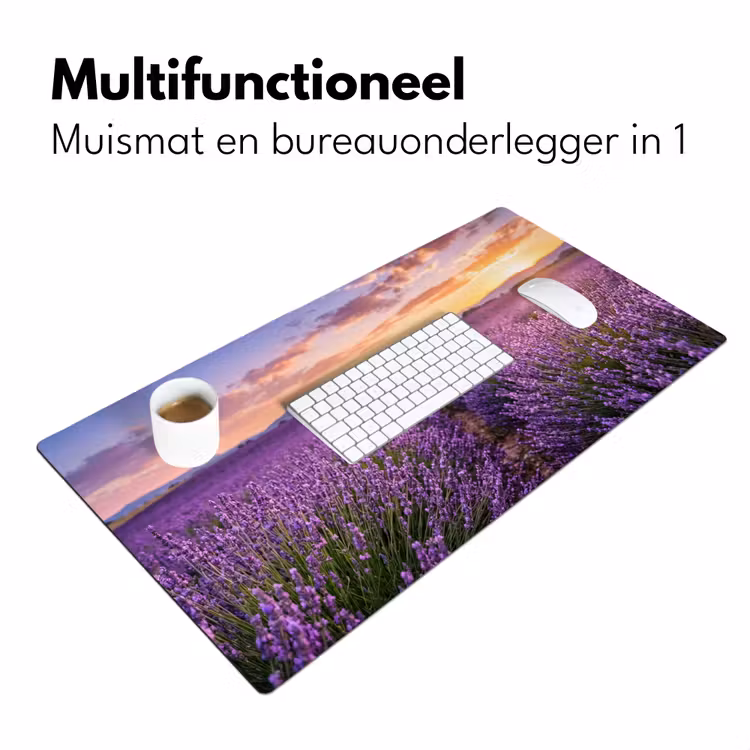 Lavendel - Veld - Natuur - Paars Muismat XXL klein -sfeer4