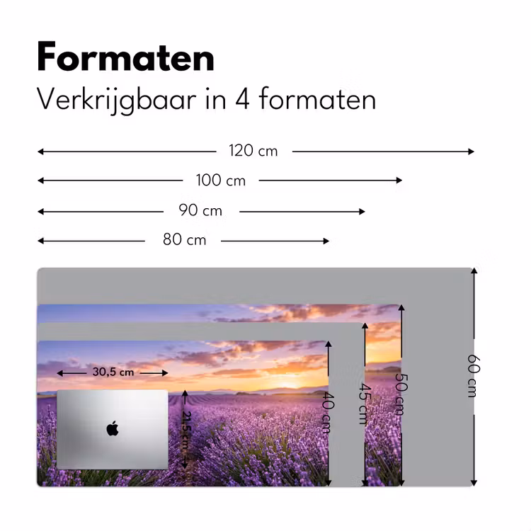 Lavendel - Veld - Natuur - Paars Muismat XXL klein -sfeer5