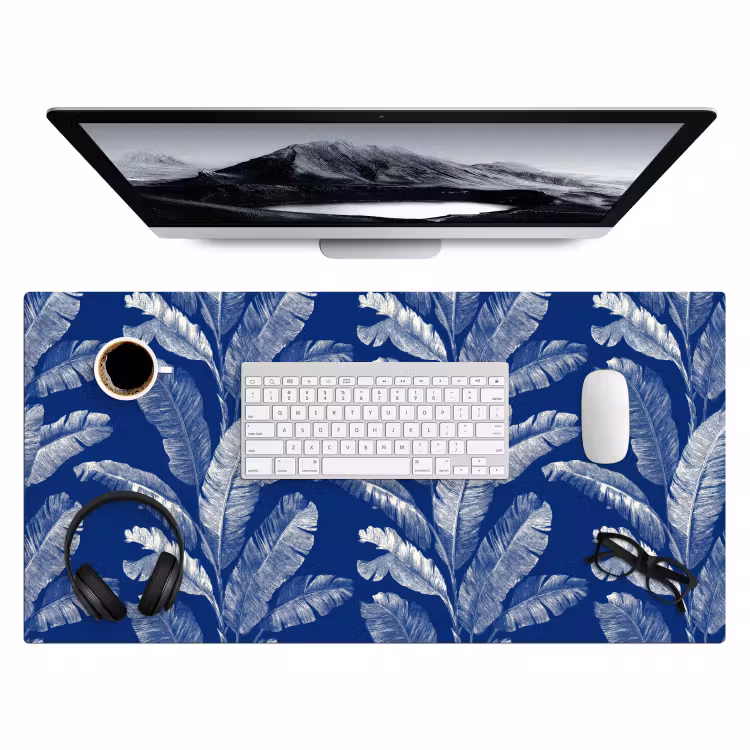 Blad - Palm - Blauw Muismat XXL klein 681 -3d