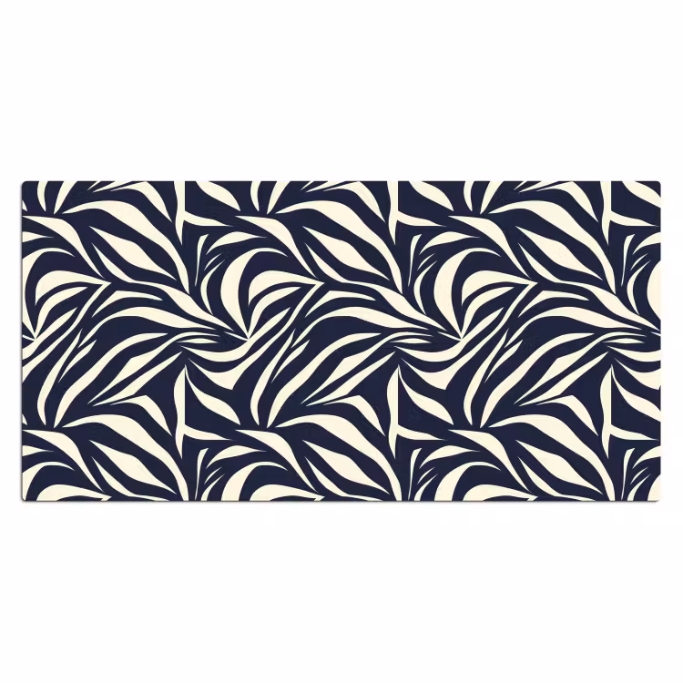 Bladvormen - Blauw - Patroon - Wit Muismat XXL klein 681 -3d_leeg