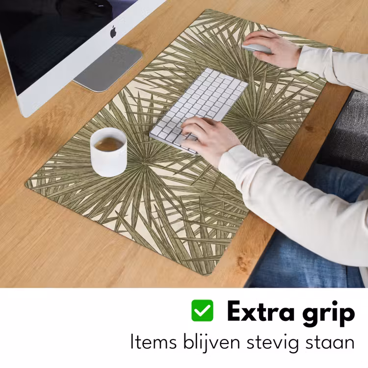 Blad - Tropisch - Patroon - Natuur - Groen Muismat XXL klein -sfeer3