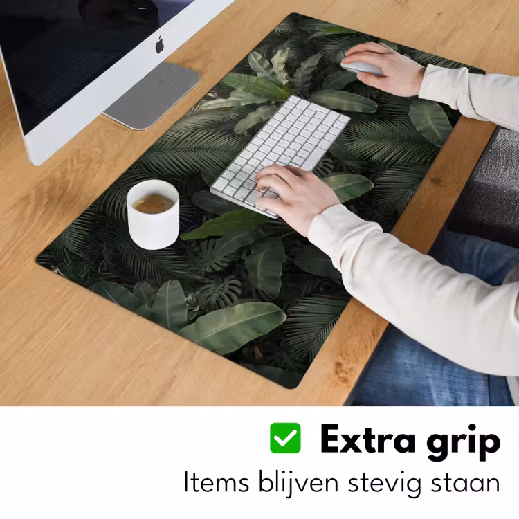 Bladeren - Groen - Tropisch - Natuur Muismat XXL klein -sfeer3