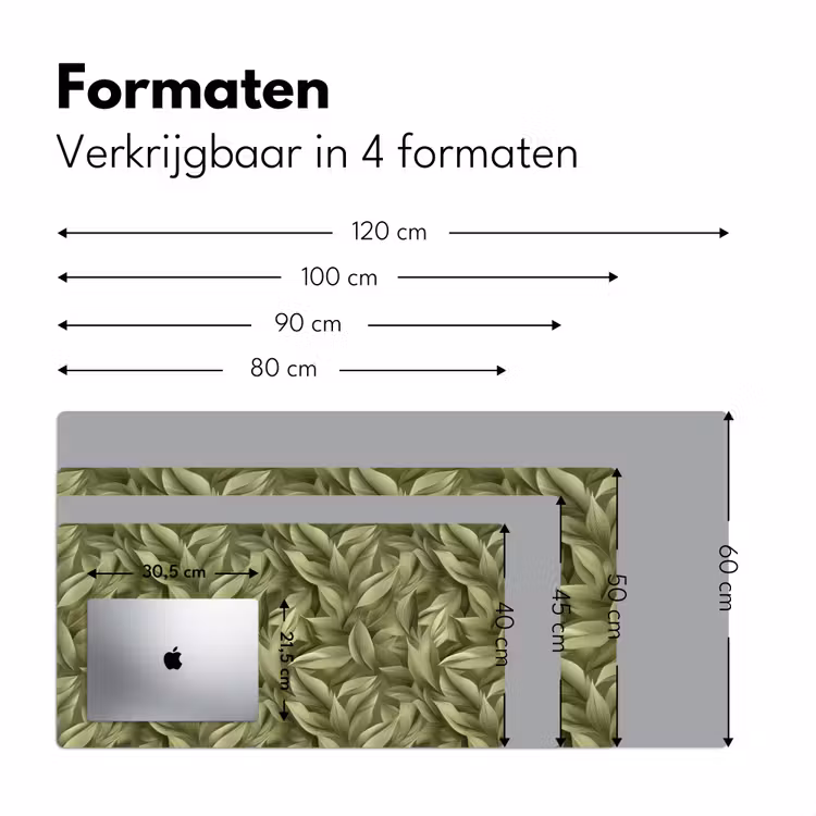 Bladeren - Modern - Groen Muismat XXL klein 681 -sfeer5