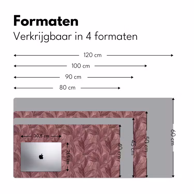 Bladeren - Patroon - Paars Muismat XXL klein 681 -sfeer5