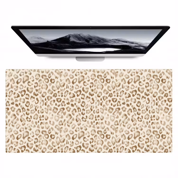 Luipaard - Klassiek - Beige Muismat XXL klein 681 -zzz3d