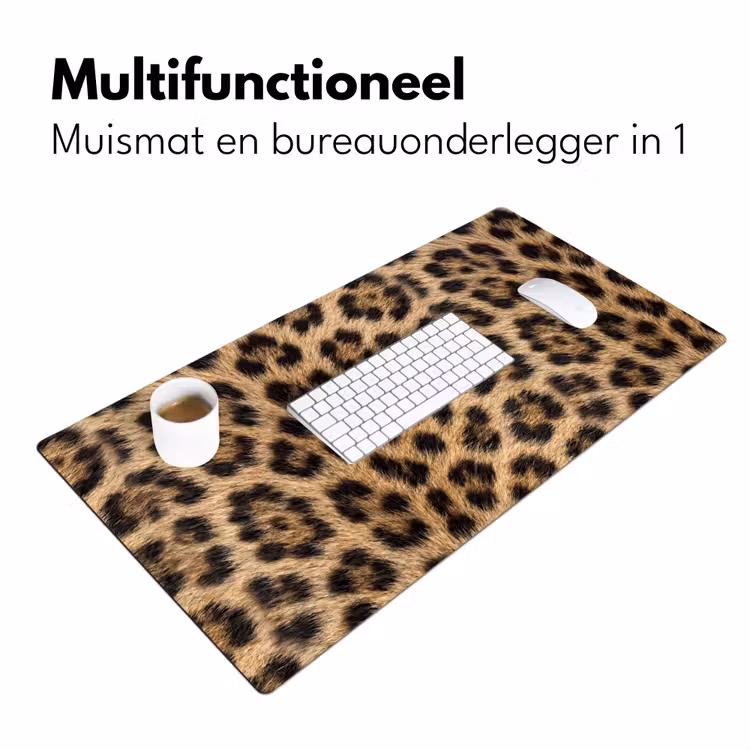 Luipaard - Vacht - Klassiek - Bruin Muismat XXL klein -sfeer4