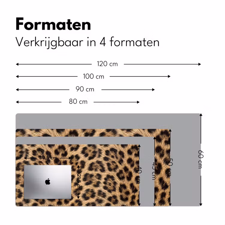 Luipaard - Vacht - Klassiek - Bruin Muismat XXL klein -sfeer5