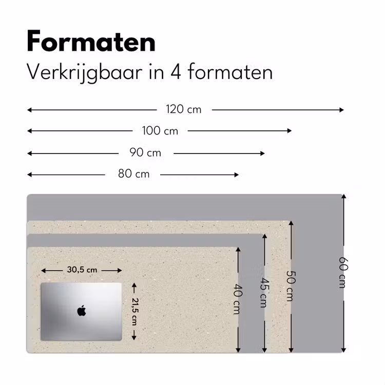 Lichtbeige - Terrazzo - Grijs Muismat XXL klein 681 -sfeer5
