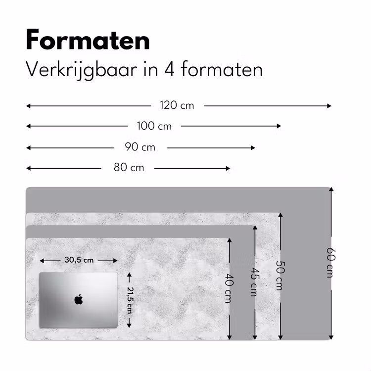 Lichtgrijs - Ruw - Subtiel Muismat XXL klein 681 -sfeer5