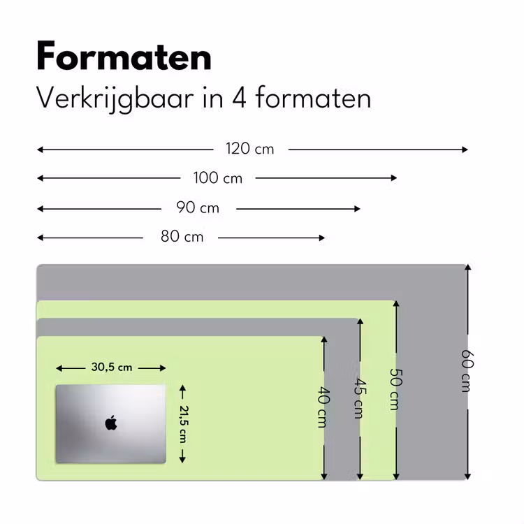 Light - Lime - Groen Muismat XXL klein 681 -sfeer5